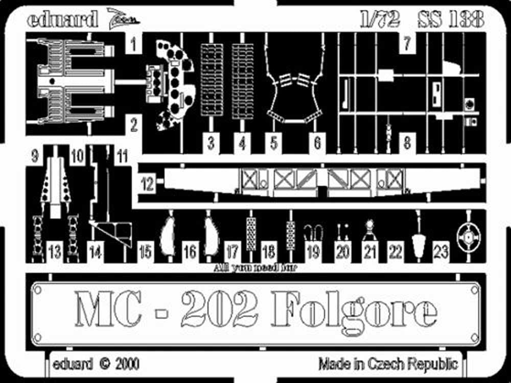 Eduard SS138 Etched Aircraft Detailling Set 1:72 Macchi C.202