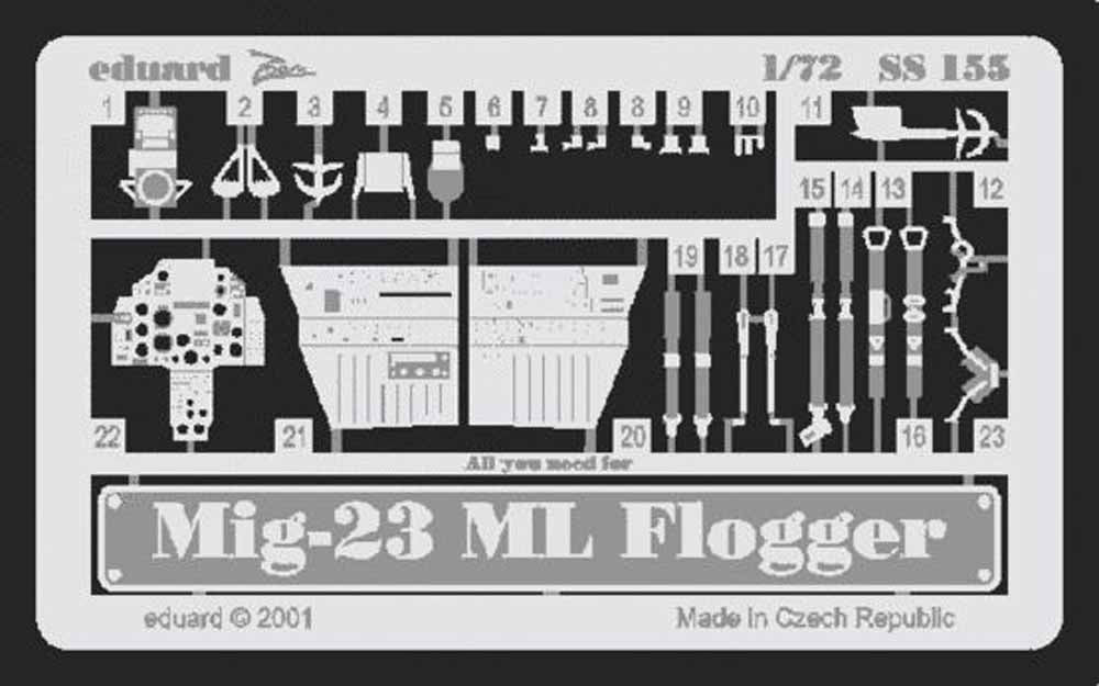 Eduard SS155 Etched Aircraft Detailling Set 1:72 Mikoyan MiG-23 ML Flogger
