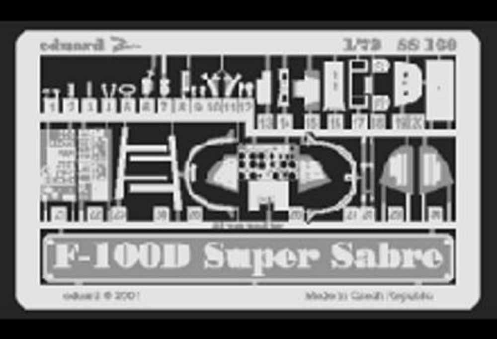 Eduard SS169 Etched Aircraft Detailling Set 1:72 North-American F-100D Super Sab