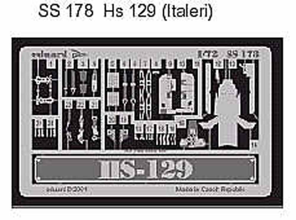 Eduard SS178 Etched Aircraft Detailling Set 1:72 Henschel Hs-129