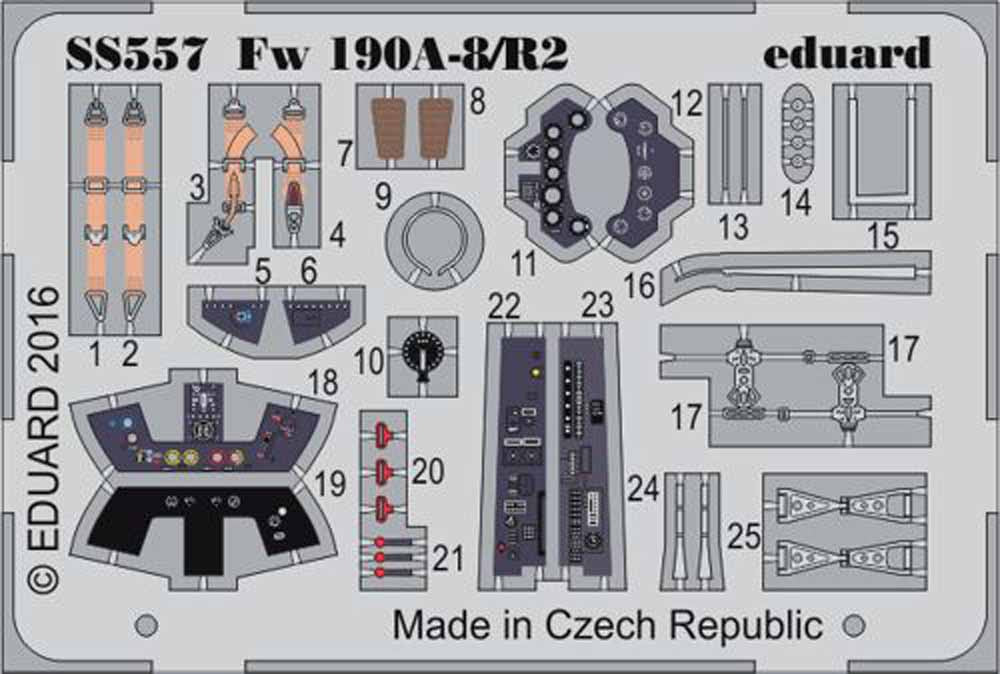 Eduard SS557 Etched Aircraft Detailling Set 1:72 Focke-Wulf Fw-190A-8/R2 Weekend