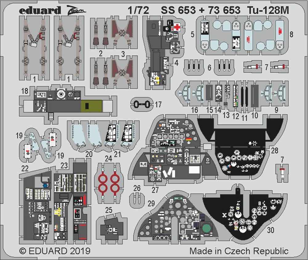 Eduard SS653 Etched Aircraft Detailling Set 1:72 Tuplov Tu-128M