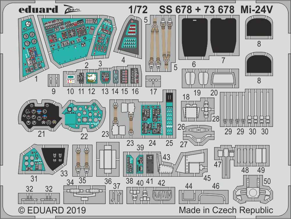 Eduard SS678 Etched Aircraft Detailling Set 1:72 Mil Mi-24V