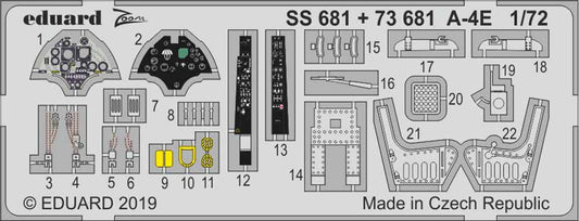 Eduard SS681 Etched Aircraft Detailling Set 1:72 Douglas A-4E Skyhawk