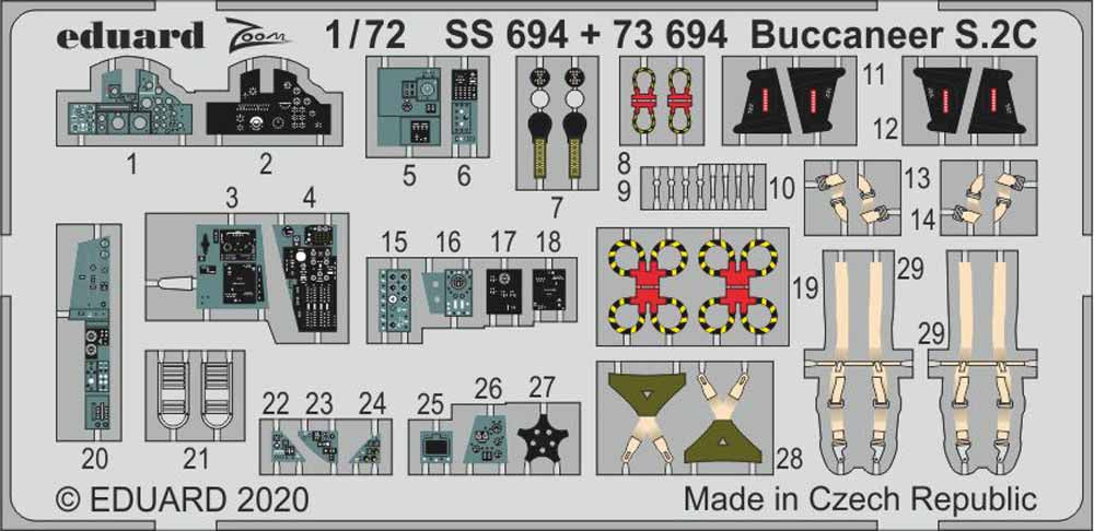 Eduard SS694 Etched Aircraft Detailling Set 1:72 Blackburn Buccaneer S.2C