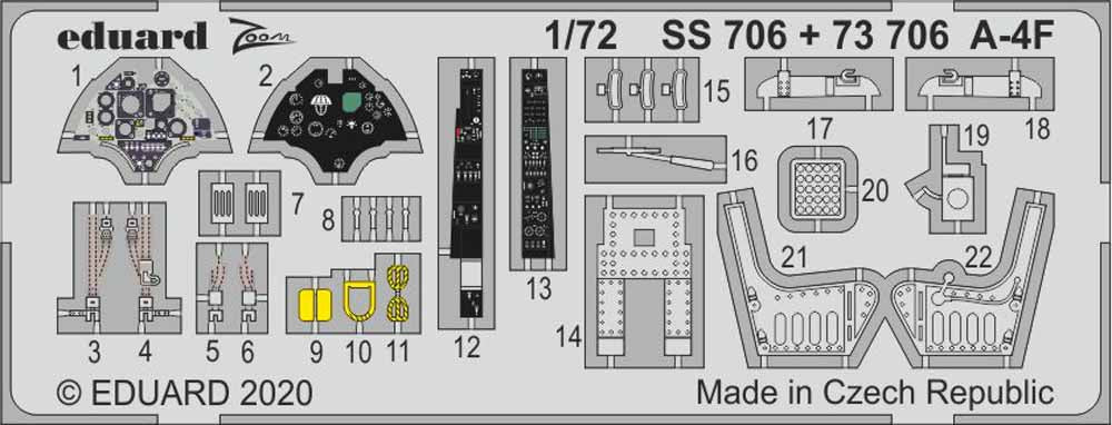 Eduard SS706 Etched Aircraft Detailling Set 1:72 Douglas A-4F Skyhawk