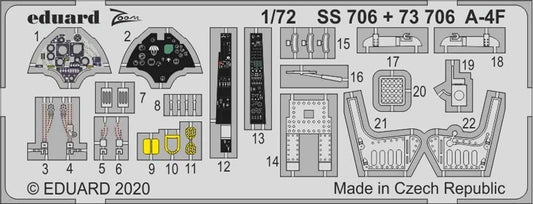 Eduard SS706 Etched Aircraft Detailling Set 1:72 Douglas A-4F Skyhawk