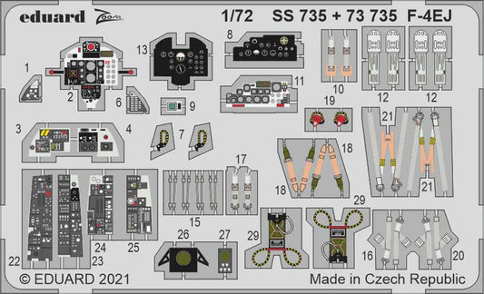 Eduard SS735 Etched Aircraft Detailling Set 1:72 McDonnell F-4EJ Phantom