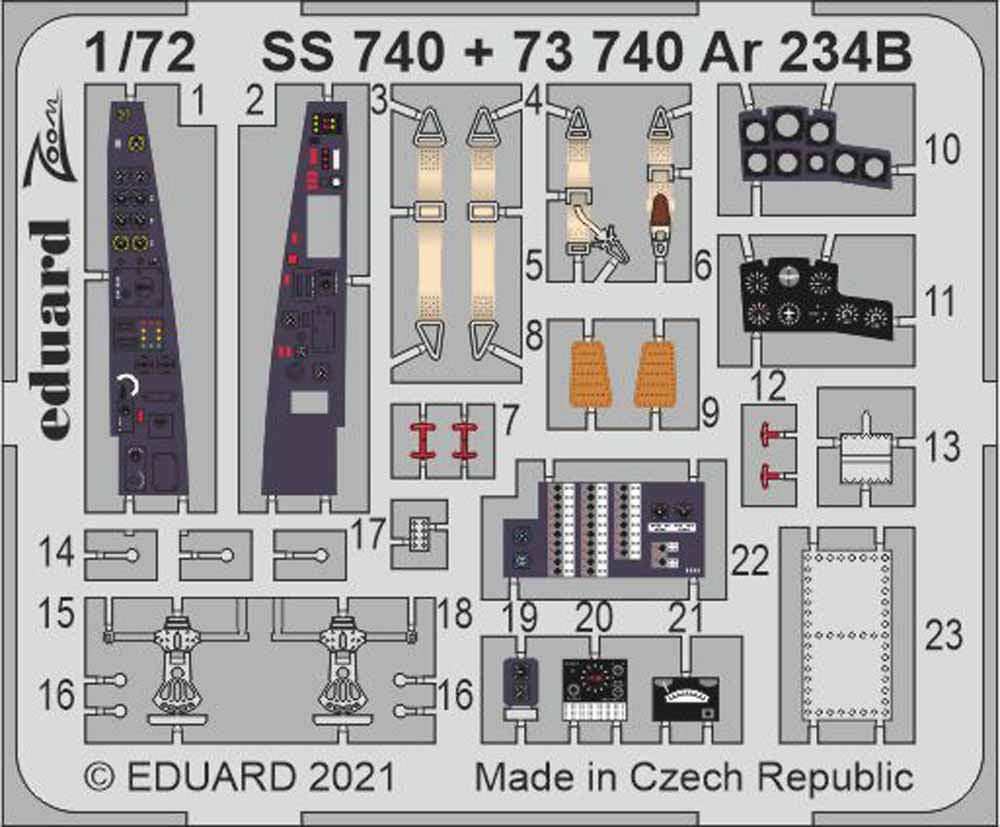 Eduard SS740 Etched Aircraft Detailling Set 1:72 Arado Ar-234B 1/72