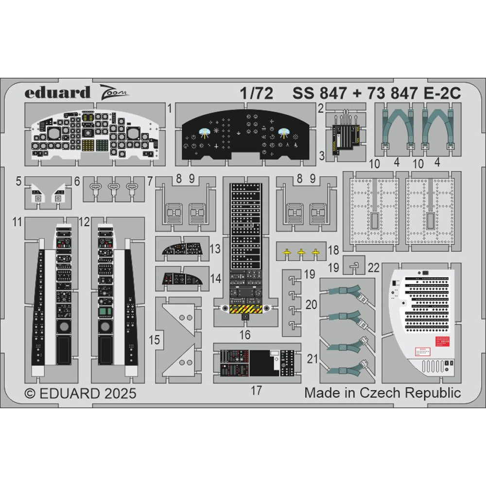 Eduard SS847 Grumman E-2C Hawkeye 1:72 Etch Set for Heller 82300