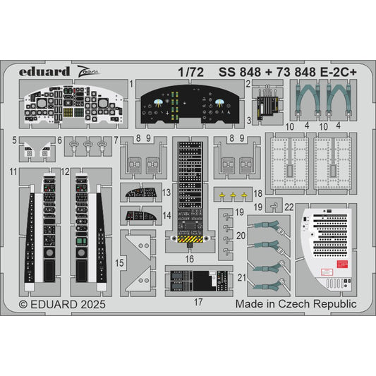 Eduard SS848 Grumman E-2C+ Hawkeye 1:72 Etch Set for Heller 82300