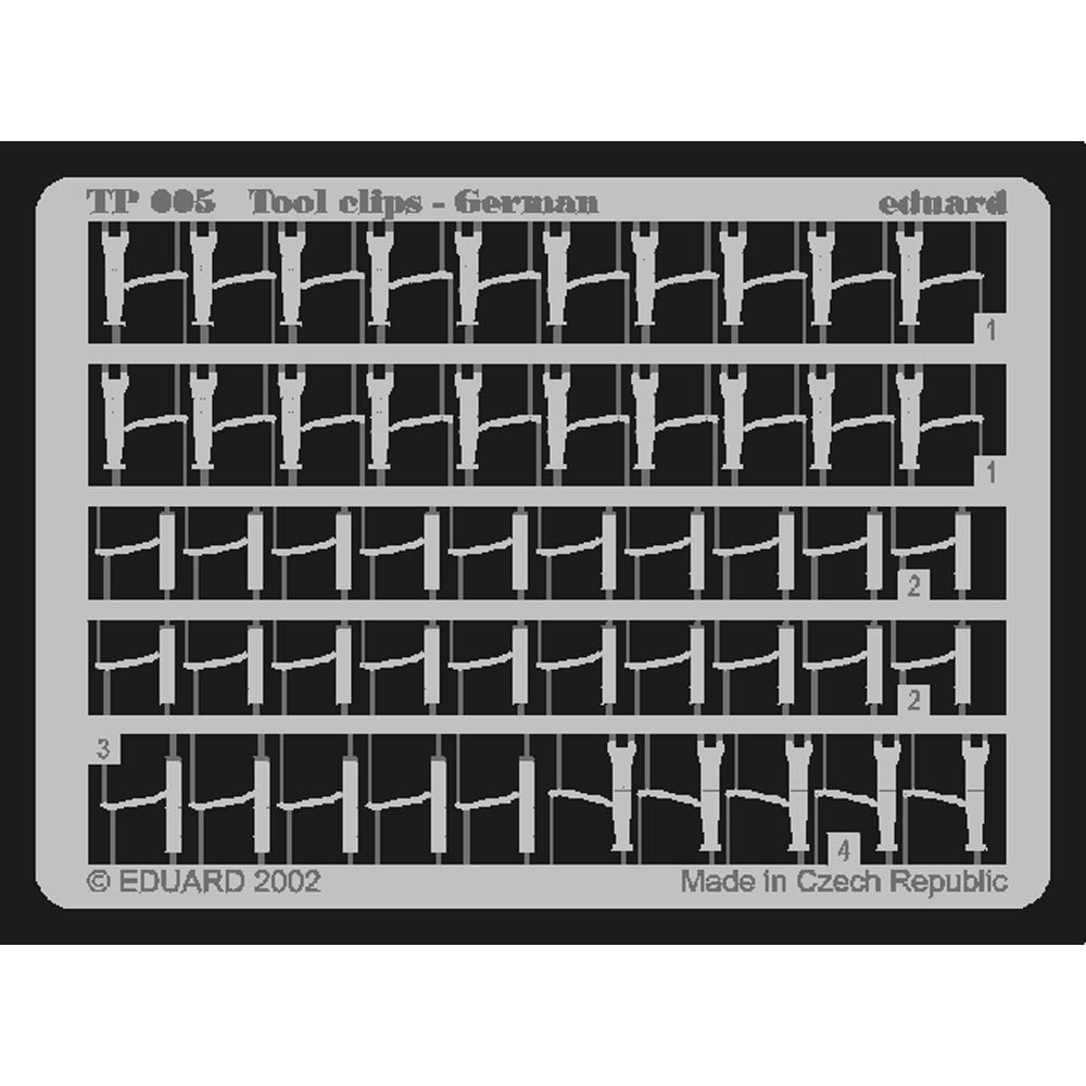 Eduard TP005 1:35 Etched Detailing Set Tool Clips - German for attaching spades