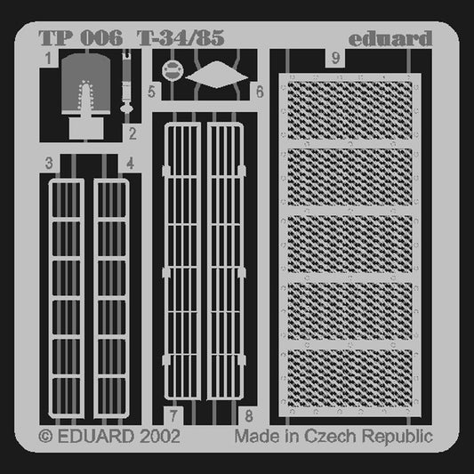 Eduard TP006 1:35 Etched Detailing Set for Tamiya Kits Soviet T-34/85
