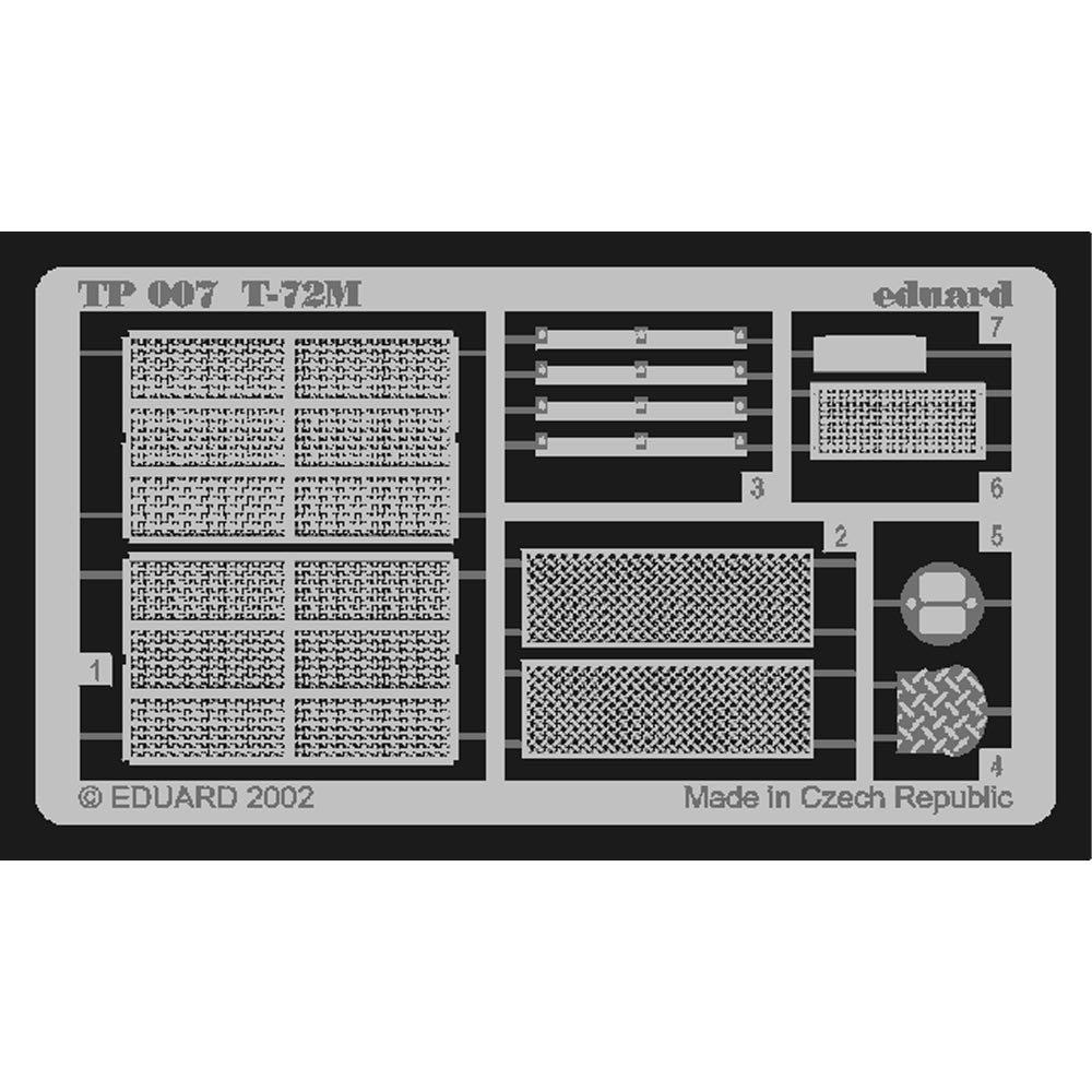 Eduard TP007 1:35 Etched Detailing Set for Tamiya Kits Soviet T-72M grilles