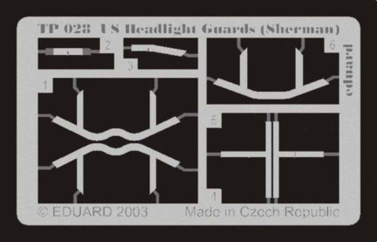 Eduard TP028 1:35 Etched Detailing Set U.S. Headlight Guards for M4 Sherman
