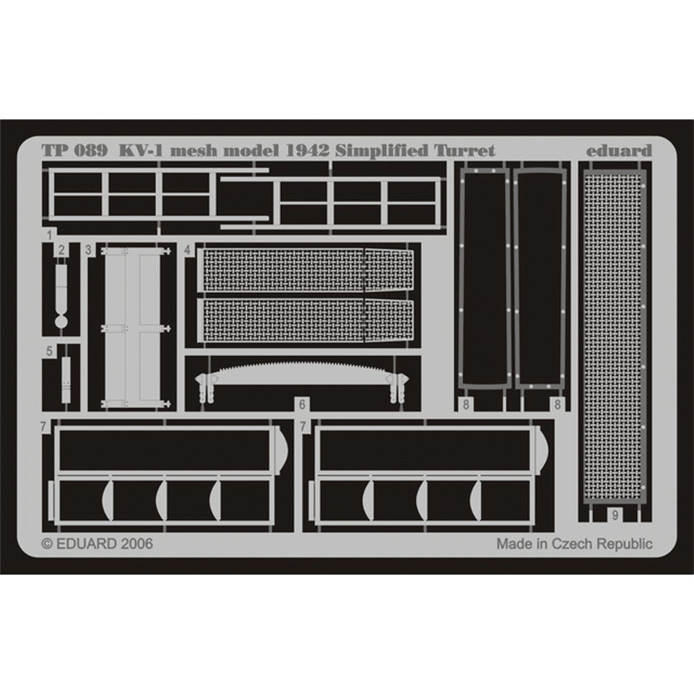 Eduard TP089 1:35 Etched Detailing Set for Trumpeter Kits Soviet KV-1 mesh Simpl