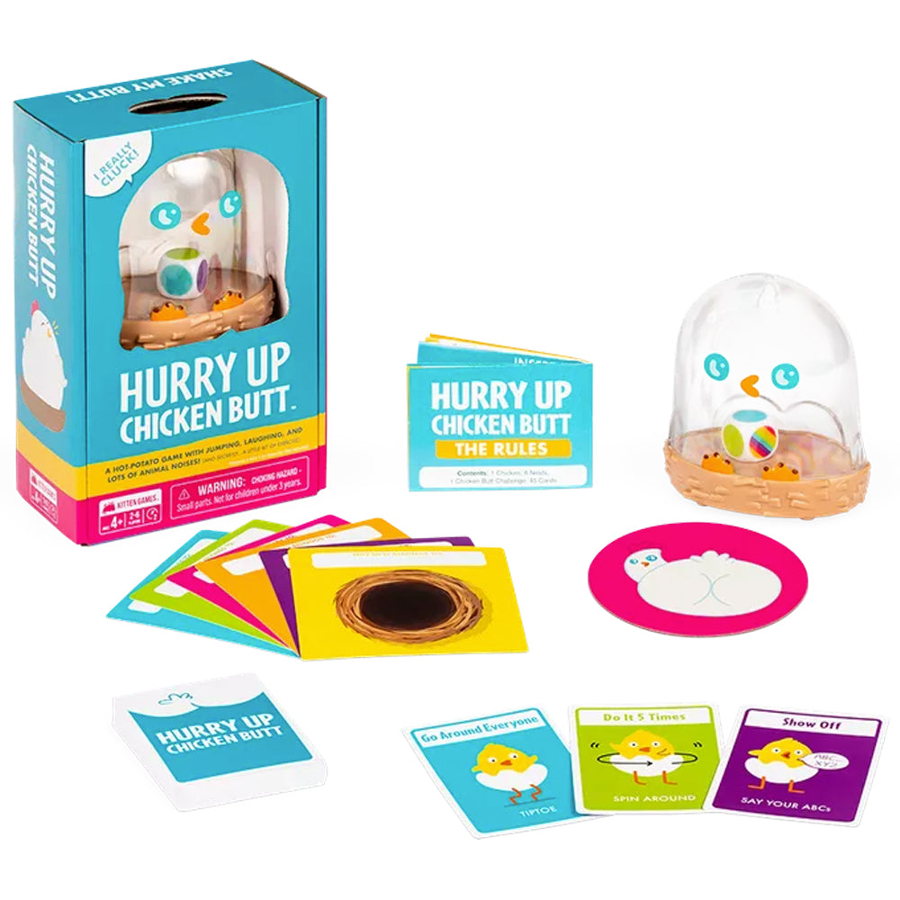 Hurry Up Chicken Butt Family Card Game Age 4+ 2-6 Players