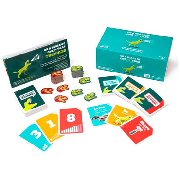 On A Scale of One to T-Rex - Card Game - Age 7+ - 2-8 Players - 15min