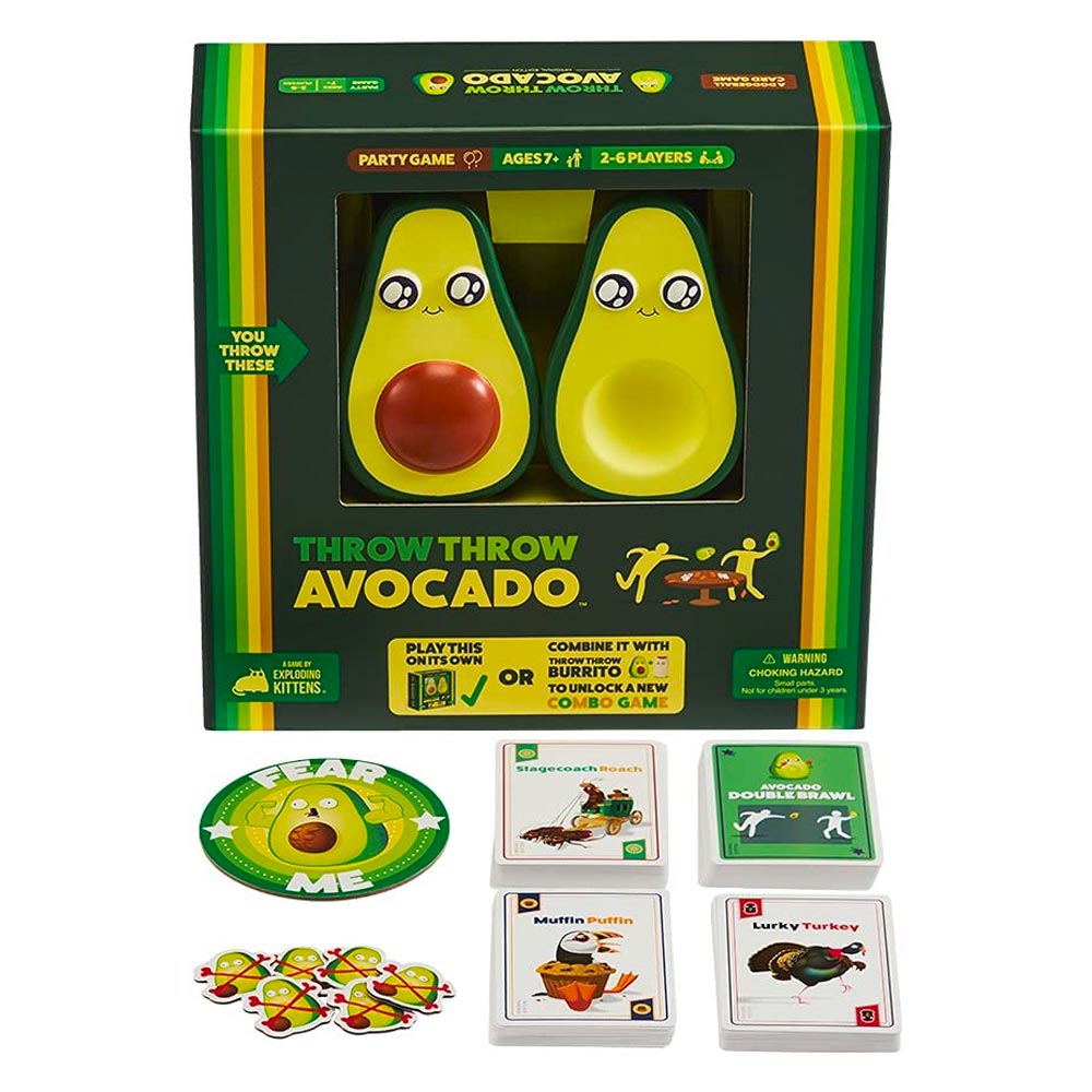 Throw Throw Avocado - A Dodgeball Card Game - Age 7+ - 2-6 Players - 15min