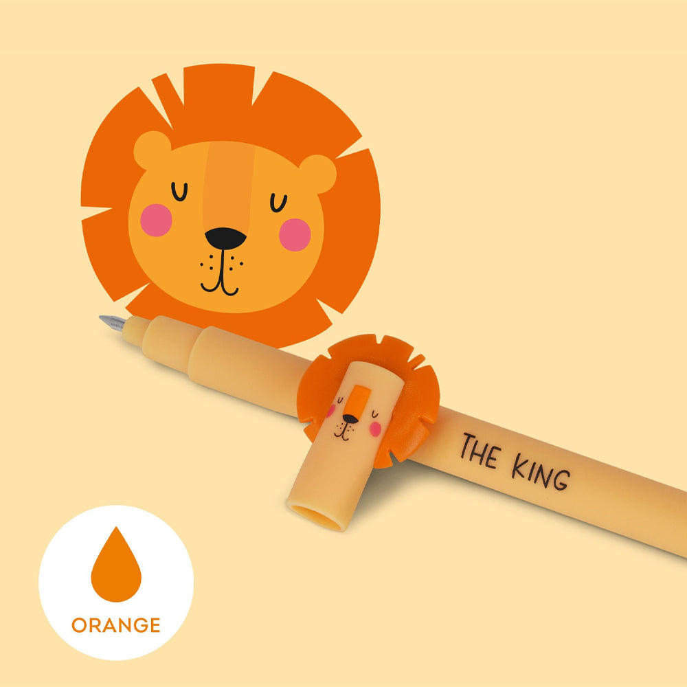 Legami Lion Erasable Pen - Orange Ink