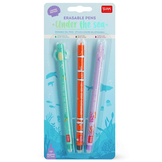 Legami Erasable Gel Pens: Under the Sea - Pack of 3