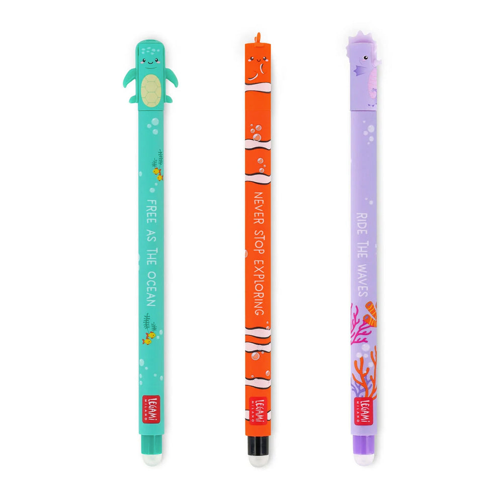Legami Erasable Gel Pens: Under the Sea - Pack of 3
