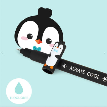 Legami Penguin Erasable Pen - Turquoise Ink
