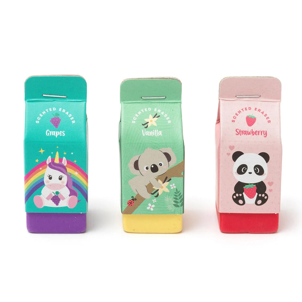 Legami Yummy Yummy - Scented Eraser Rubbers 3-Pack (Grape, Vanilla, Strawberry)