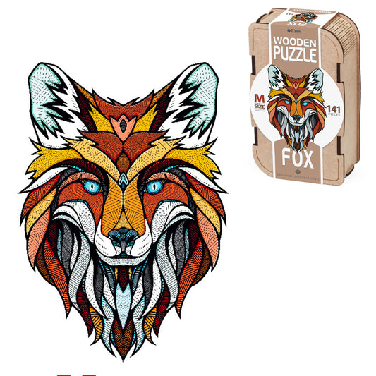 Eco Wood Art - Fox Wooden Puzzle 141pcs - Medium Wooden Box