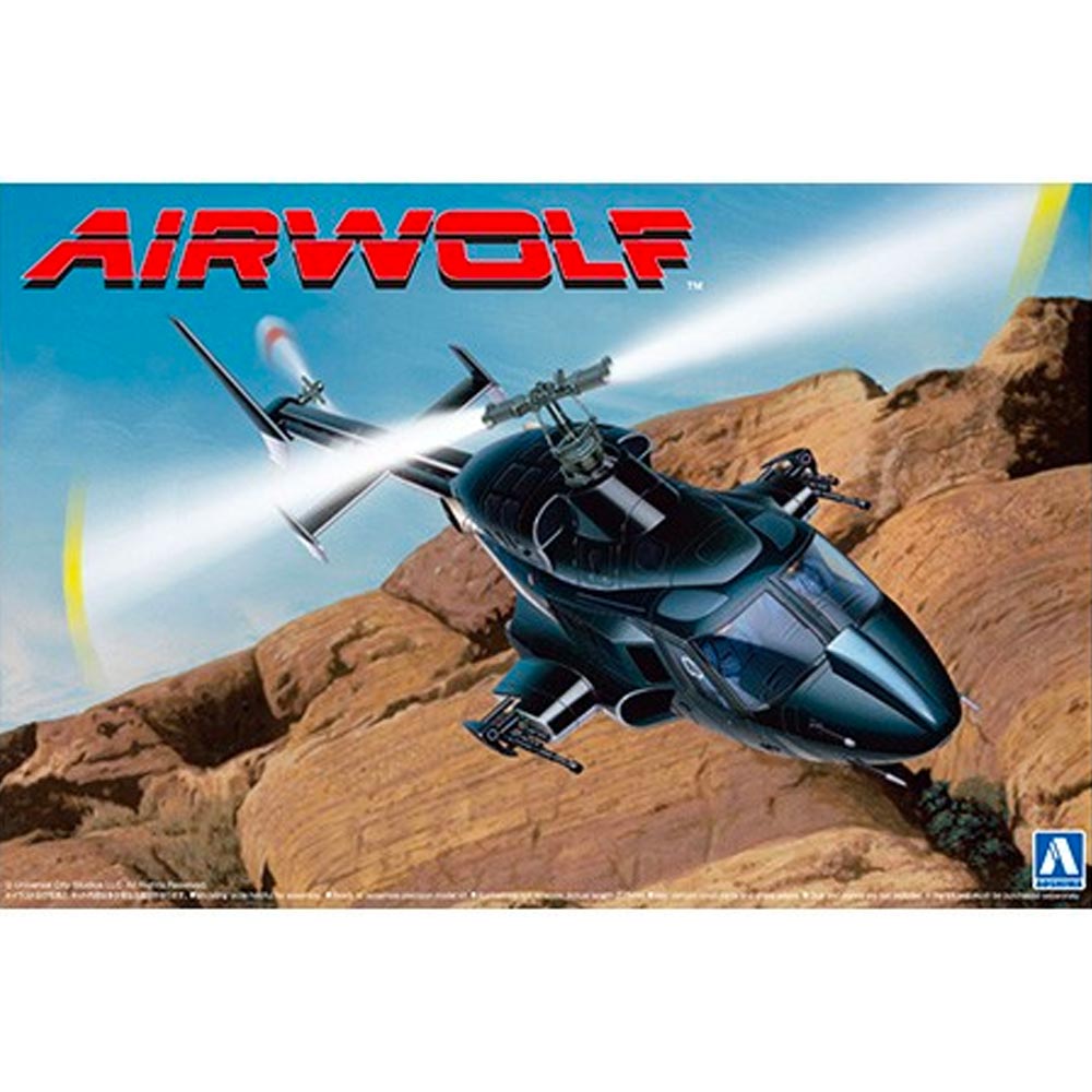 Aoshima 06352 Airwolf Helicopter w/Clear Body 1:48 Model Kit