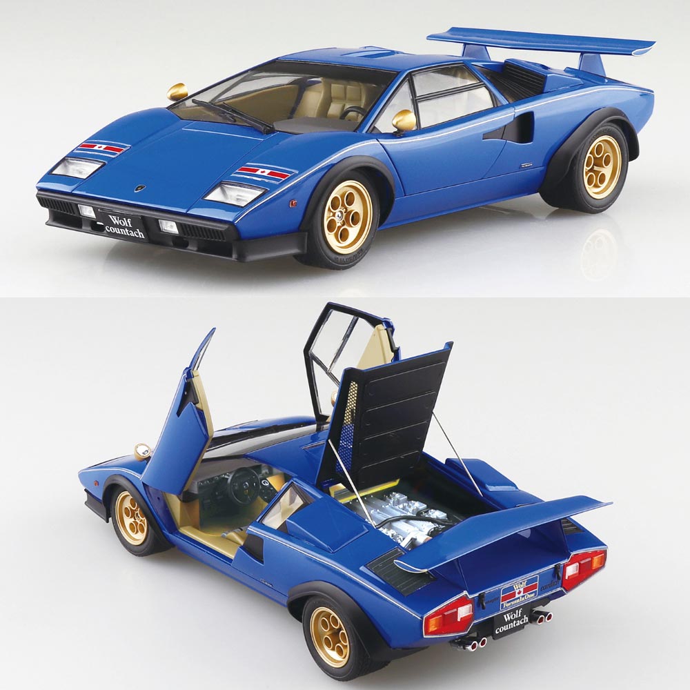 Aoshima 06383 Lamborghini Wolf Countach '76 Version 2 1:24 Model Kit