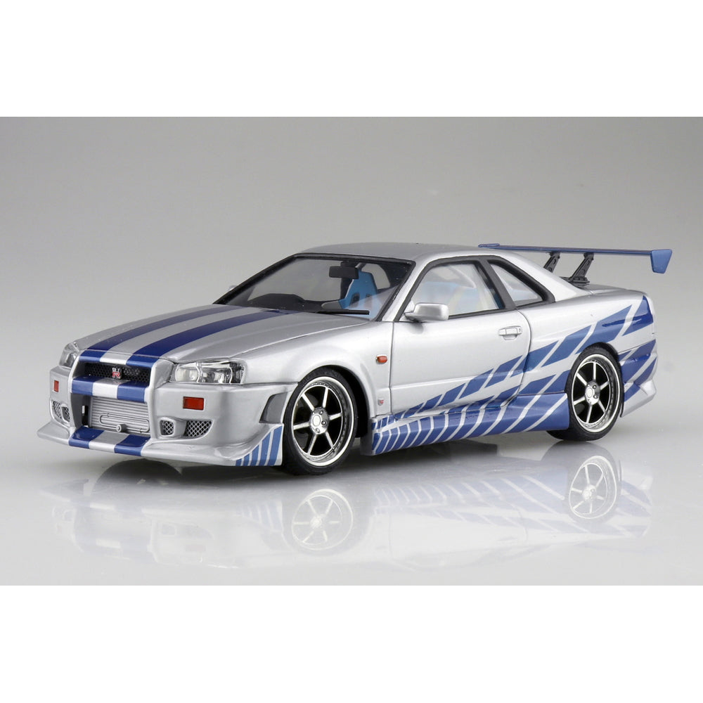 Aoshima 06795 Fast & Furious: R34 Nissan Skyline GT-R 1:24 Model Kit WS-02