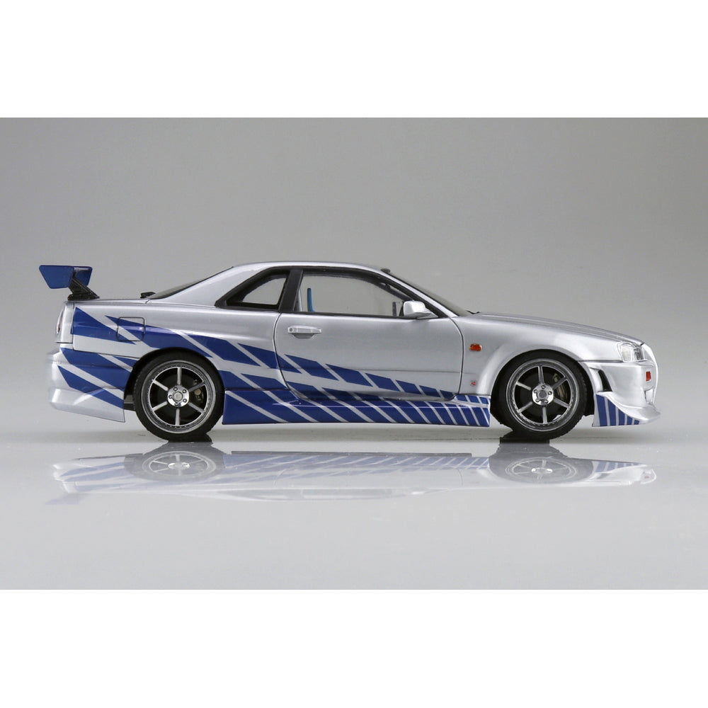 Aoshima 06795 Fast & Furious: R34 Nissan Skyline GT-R 1:24 Model Kit WS-02