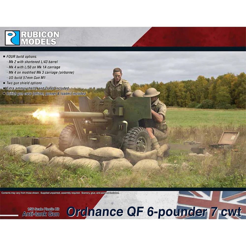 Rubicon Models 280139 Ordnance QF 6-Pounder 7cwt 1:56 Model Kit