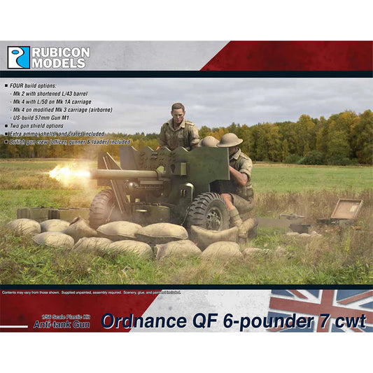 Rubicon Models 280139 Ordnance QF 6-Pounder 7cwt 1:56 Model Kit