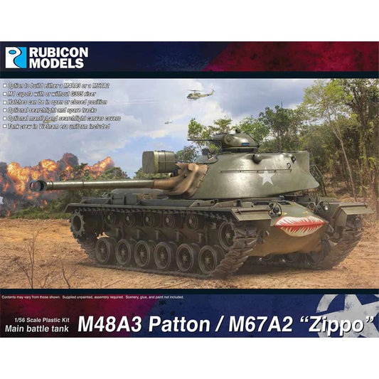 Rubicon Models 280141 M48A3 Patton/M67A2 'Zippo' 1:56 Model Kit