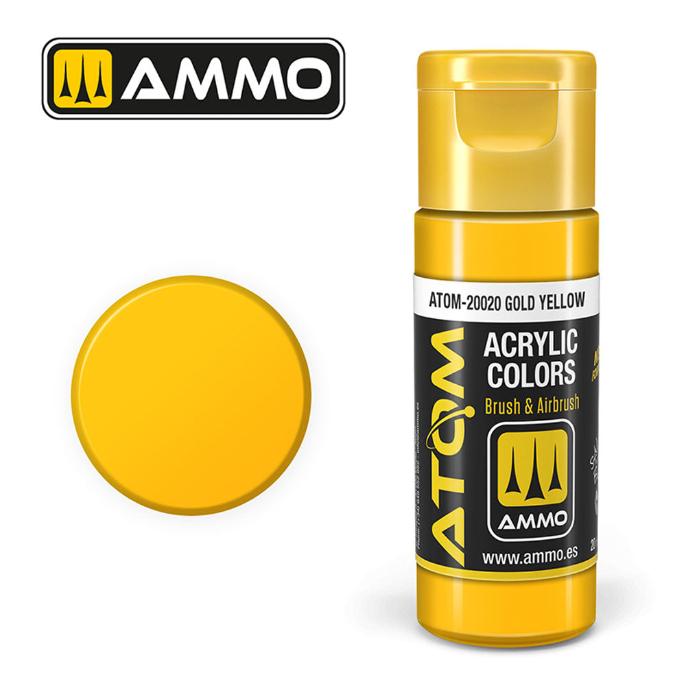 ATOM COLOR Gold Yellow 20ml Model Paint Ammo by Mig 20020