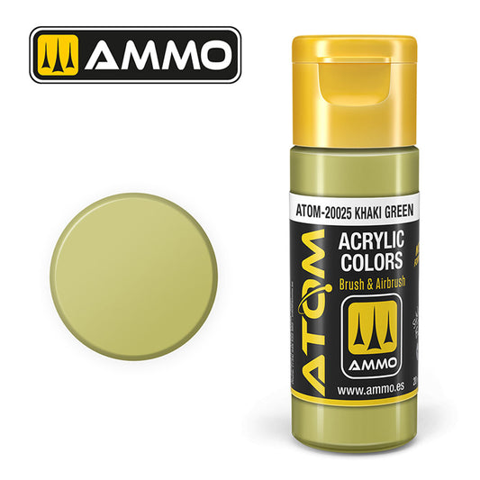 ATOM COLOR Khaki Green 20ml Model Paint Ammo by Mig 20025