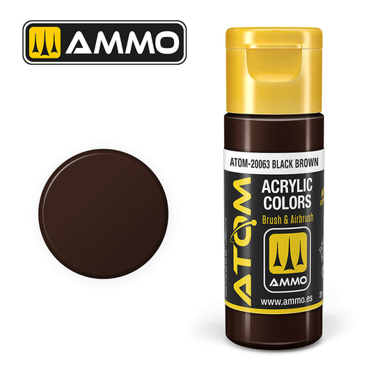 ATOM COLOR Black Brown 20ml Model Paint Ammo by Mig 20063