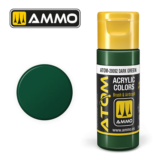 ATOM COLOR Dark Green 20ml Model Paint Ammo by Mig 20092