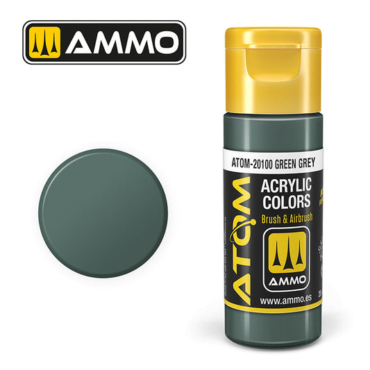 ATOM COLOR Green Grey 20ml Model Paint Ammo by Mig 20100