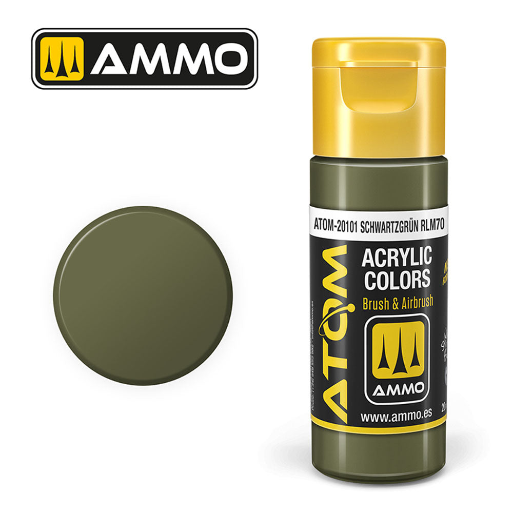 ATOM COLOR Schwartzgrun RLM70 20ml Model Paint Ammo by Mig 20101