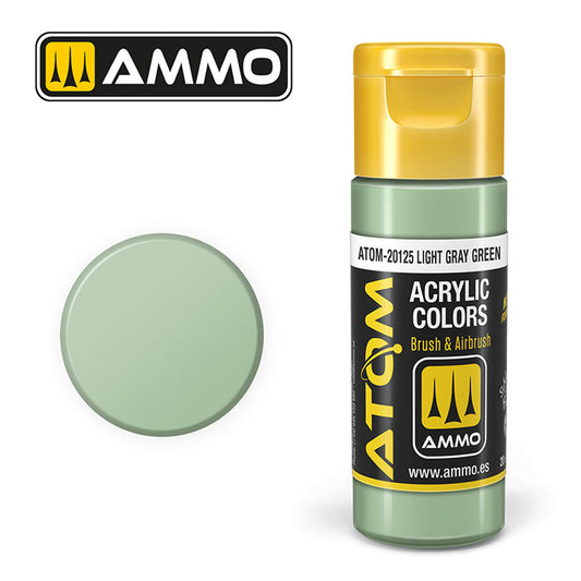 ATOM COLOR Light Gray Green 20ml Model Paint Ammo by Mig 20125