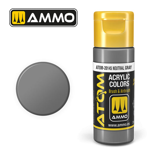 ATOM COLOR Neutral Gray 20ml Model Paint Ammo by Mig 20145
