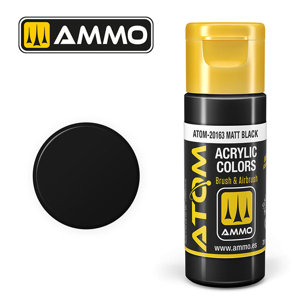 ATOM COLOR Matt Black 20ml Model Paint Ammo by Mig 20163