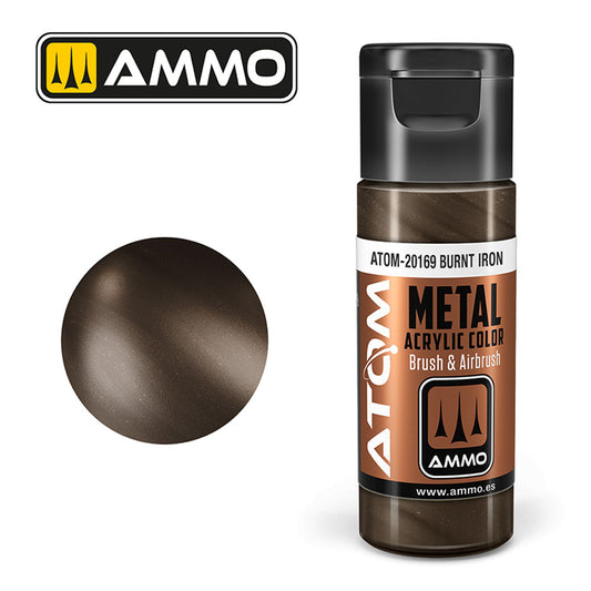 ATOM METALLIC Burnt Iron 20ml Model Paint Ammo by Mig 20169
