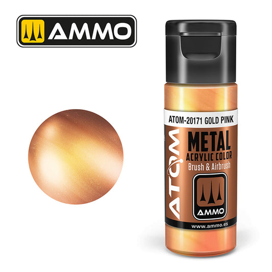 ATOM METALLIC Gold Pink 20ml Model Paint Ammo by Mig 20171