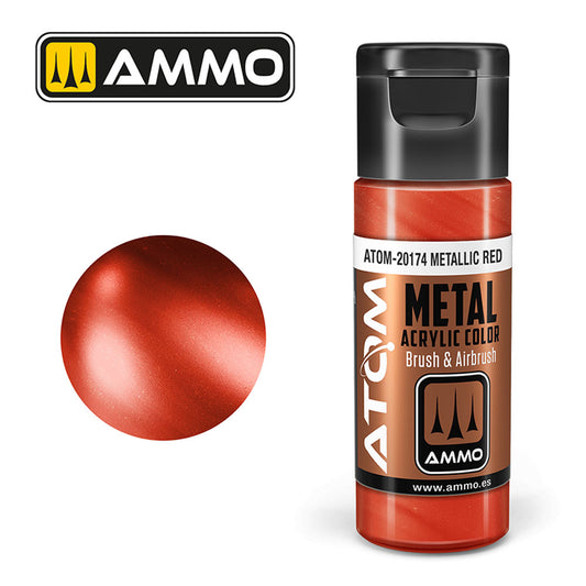 ATOM METALLIC Red 20ml Model Paint Ammo by Mig 20174