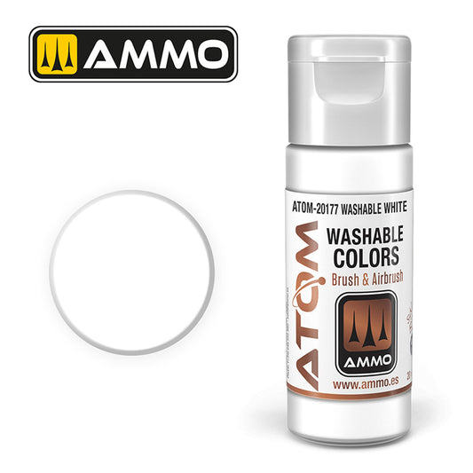 ATOM WASHABLE White 20ml Model Paint Ammo by Mig 20177