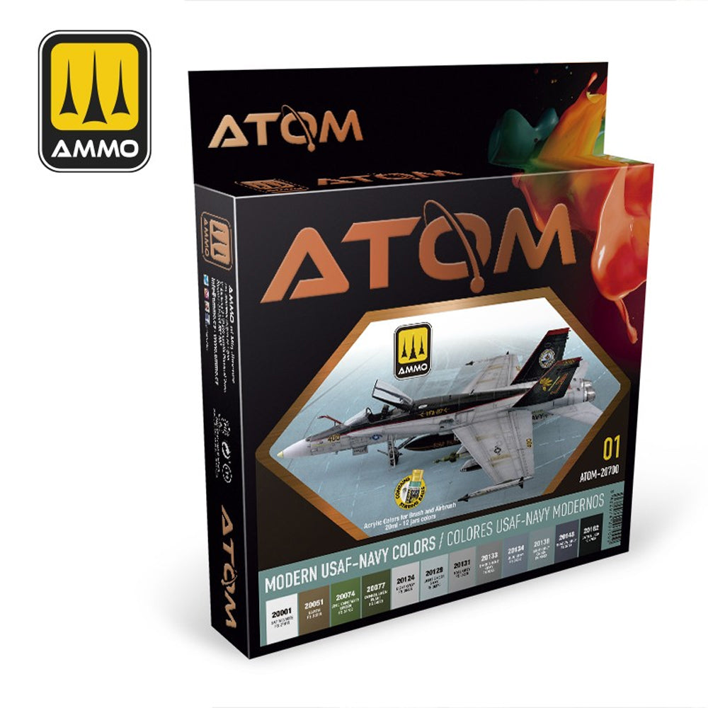 ATOM Modern USAF-Navy Colours Acrylic Paint Set Ammo by Mig 20700